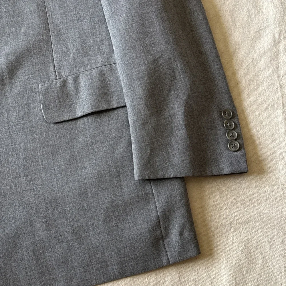 Christian Dior Mens Gray Long Sleeve Single-Breasted Two-Button Blazer Size 44
